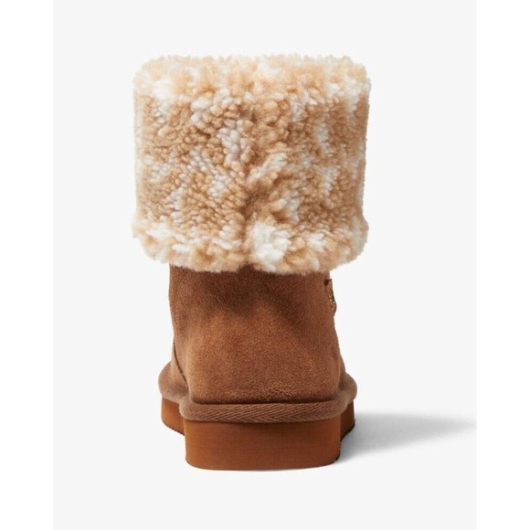 Michael Kors JULIA Faux Suede/Shearling Ankle Boot Bootie Luggage/Brown 5/7 Nib - Picture 2 of 8